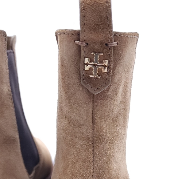 Tory Burch Women's Western Pointed Toe Ankle Chelsea Suede Brown Bootie Size 9.5 - Picture 4 of 10